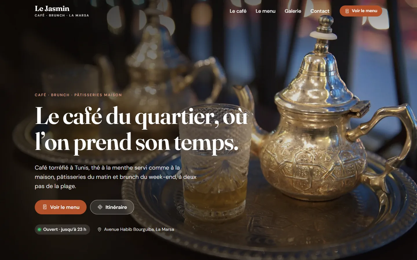 Page d’accueil de Cafés et restaurants